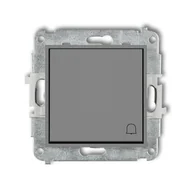 Wyłączniki światła i elektryczne - Karlik Przycisk dzwonkowy MINI szary 27MWPUS-4 - miniaturka - grafika 1