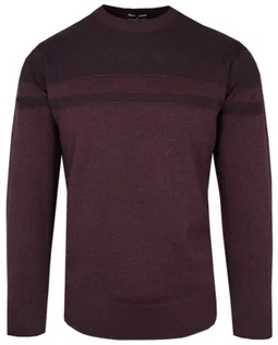 Swetry męskie - Klasyczny Sweter - Wełna z Akrylem - Pako Jeans - Bordowy - grafika 1