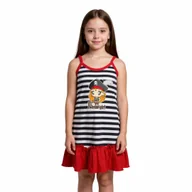 Sukienki - Sukienka dziewczęca marynarska w paski z piratką czerwona Captain Mike 86 - miniaturka - grafika 1