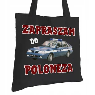 Torba Bawełniana dla Policjanta Czarna Na Prezent ekologiczna Trwały Nadruk - Torby i wózki na zakupy - miniaturka - grafika 1