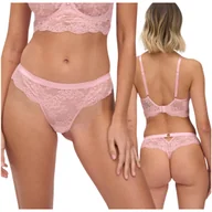 Majtki damskie - Majtki koronkowe wycięte stringi zmysłowe Alles POWDER WHISPER różowe 38 - miniaturka - grafika 1
