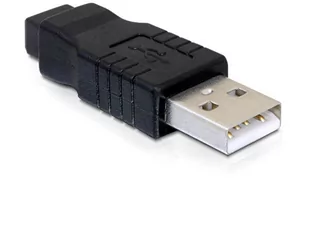 Delock Adapter USB AM->Mini USB BF 2.0 65094 - Adaptery i przejściówki - miniaturka - grafika 1