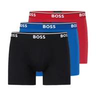 Majtki męskie - BOSS Bokserki męskie Power Trunk dłuższy krój bawełna stretch 3-pak XL 1xczerwony/niebieski/czarny - miniaturka - grafika 1