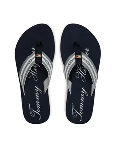 Tommy Hilfiger Japonki Im Th Signature Beach Sandal FW0FW08369 Granatowy - Klapki i japonki damskie - miniaturka - grafika 1
