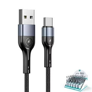 USAMS Kabel Pleciony Usb Usb-c U55 2A 1M Czarny - Kable USB - miniaturka - grafika 2