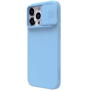 Silikonowe etui Nillkin CamShield Silky Silicone Case do iPhone 15 Pro z osłoną na aparat - niebieski - Etui i futerały do telefonów - miniaturka - grafika 2