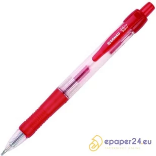 DŁUGOPIS AUTOMATYCZNY ŻELOWY DONAU WODOODPORNY, CZERWONY - Długopisy - miniaturka - grafika 1