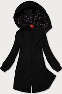 Bluzy damskie - Rozpinana długa bluza damska z kapturem LHD czarna (AMG-693A) - miniaturka - grafika 1