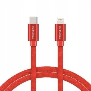 Kabel Usb-c - 8 - Pin Swissten 1,2m czerwony - Kable USB - miniaturka - grafika 2