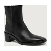 Botki damskie - Calvin Klein Skórzane botki na słupku - miniaturka - grafika 1