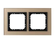 Klawisze i ramki - Ospel Ramka  podwójna SONATA szronione szkło 4mm - szampański/czarny - miniaturka - grafika 1