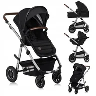 Wózki dziecięce - Lionelo Wózki Wielofunkcyjne Amber 3W1 Black Silver - miniaturka - grafika 1
