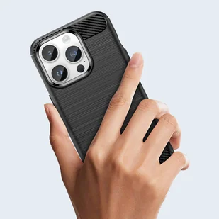 Carbon Case etui iPhone 14 Pro Max elastyczny żelowy pokrowiec na tył plecki czarny - Etui i futerały do telefonów - miniaturka - grafika 13