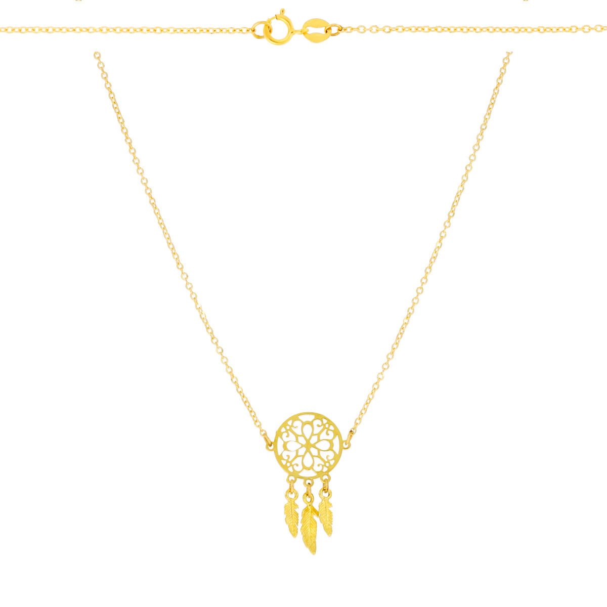 Złoty naszyjnik celebrytka łapacz snów pr. 333