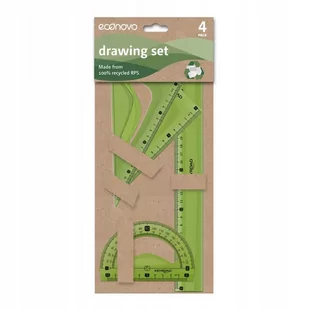 Zestaw geometryczny KEYROAD linijka 30cm,kątomierz 10cm,ekierka 13cm i 18cm - Przybory szkolne - miniaturka - grafika 1