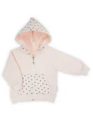 Bluzy i sweterki niemowlęce - Nicol Bluza dresowa bawełniana z kapturem Sara kropki, Rozmiar: 80 - miniaturka - grafika 1