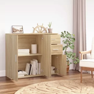 Szafka, dąb sonoma, 91x29,5x75 cm, materiał drewnopochodny Lumarko! - Szafki do salonu - miniaturka - grafika 4