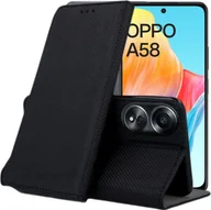 Etui i futerały do telefonów - Hello Case ETUI Z KLAPKĄ DO OPPO A58 4G CZARNE ZAMYKANE MAGNETYCZNE KABURA FUTERAŁ - miniaturka - grafika 1