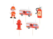 Urodziny dziecka - Świeczki pikery Straż Pożarna - 5 szt. - miniaturka - grafika 1