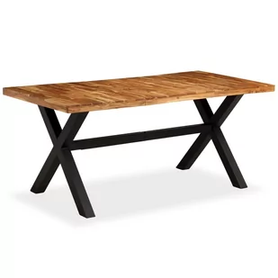 vidaXL Stół do jadalni z drewna akacjowego i mango, 180x90x76 cm - Stoły - miniaturka - grafika 1