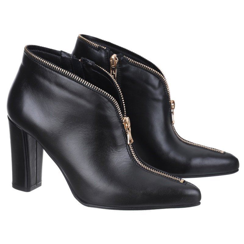 Botki damskie Simen 6153A CZARNY/ZŁOTY SKÓRA R.37