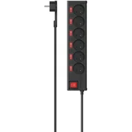 Listwy zasilające - Listwa HAMA 6 gniazd 1.5m + osobne wyłączniki P2223773 - miniaturka - grafika 1