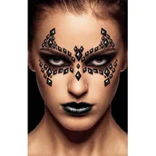 Dodatki do strojów karnawałowych - KRYSZTAŁKI NA TWARZ NIETOPERZ CZARNE - miniaturka - grafika 1