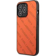 Etui i futerały do telefonów - Etui Karl Lagerfeld do iPhone 13 Pro Max 6,7" hardcase pomarańczowy Perforated Allover - miniaturka - grafika 1