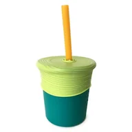 Kubki dla dzieci - Silikids, Kubek ze Słomką, Teal/Lime - miniaturka - grafika 1