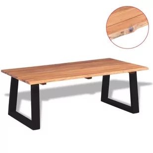 vidaXL Stolik kawowy, lite drewno akacjowe, 110x60x40 cm - Ławy i stoliki kawowe - miniaturka - grafika 1