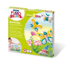 Staedtler Zestaw FIMO Kids FormxPlay, Motyle, 4 x 42g + akcesoria, 00751STD - Przybory szkolne - miniaturka - grafika 1