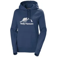 Bluzy damskie - Helly Hansen Damska bluza z kapturem W Nord z grafiką, 585 Ocean, XL - miniaturka - grafika 1