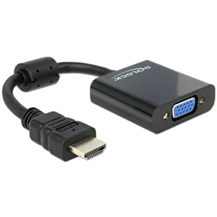 Delock Adapter HDMI-A(M)-> VGA(F) 25cm 65512 - Adaptery i przejściówki - miniaturka - grafika 1