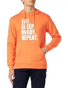 Republic Of California "Jedz, Sleep, Rugby, Repeat" UXREPCZSW029 Bluza męska, pomarańczowa, rozmiar XXL, Kolor: pomarańczowy, S - Bluzy męskie - miniaturka - grafika 1