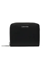 Portfele - Calvin Klein Portfel damski Ck Must Md Zip Around W/Flap LV04F1029G Czarny - miniaturka - grafika 1