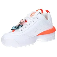 Trampki damskie - Fila Damskie trampki Disruptor Flower Wmn, Biały ognisty koral, 39 EU - miniaturka - grafika 1