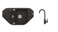 Zlewozmywaki z baterią - Alveus Zestawy - Zestaw zlewozmywaka Niagara 60 i kran Tonia, karbon SETA166 - miniaturka - grafika 1