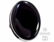 Pierścionki - ONYKS CZARNY DUŻY PIERŚCIONEK SREBRO R10-26 - miniaturka - grafika 1