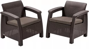 ALLIBERT Fotele Corfu duo set Brązowy-Szaro-beżowy 223194 - Fotele i krzesła ogrodowe - miniaturka - grafika 2