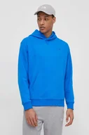Bluzy męskie - New Balance bluza bawełniana męska kolor niebieski z kapturem gładka - miniaturka - grafika 1