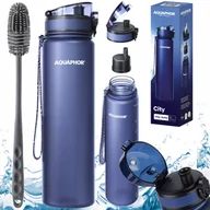 Butelki filtrujące - Aquaphor City butelka filtrująca 1l granatowa + szczoteczka do mycia Zestaw - miniaturka - grafika 1