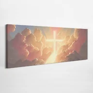 Ikony i obrazy sakralne - Krzyż Światłość zbawienia - obraz polycanvas, 125x50 - miniaturka - grafika 1