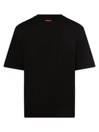 Koszulki męskie - HUGO - T-shirt męski  Dleek, czarny - miniaturka - grafika 1