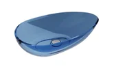 Umywalki - Umywalka nablatowa Besco Neya 60x35 cm owalna niebieska z maskownicą chrom połysk UMN-60-BWC - miniaturka - grafika 1
