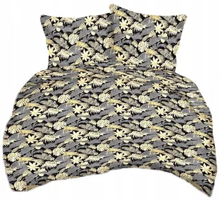 pościel bawełna deLUX 200x220 + 2 poszewki B 314 palma złota na szarym - Pościel pościel bawełna deLUX 200x220 + 2 poszewki B 314 palma złota na szarym - Pościel - miniaturka - grafika 1