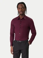 Koszule męskie - Calvin Klein Koszula LV04LB145G Fioletowy Slim Fit - miniaturka - grafika 1