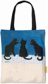 Torby i wózki na zakupy - Torba na ramię Czarne koty na śniegu Louis Wain - miniaturka - grafika 1
