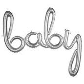 Baby shower i roczek - Balon foliowy, baby, 39", srebrny - miniaturka - grafika 1