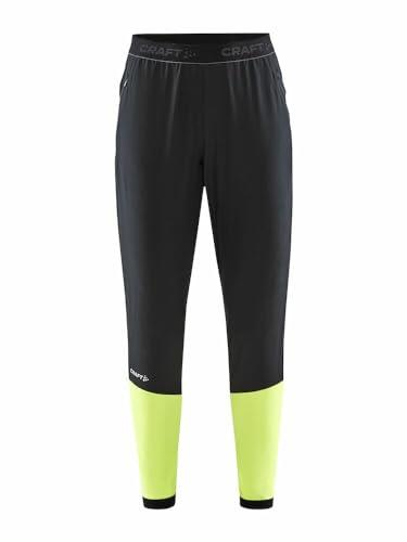 Craft ADV ESS damskie spodnie treningowe XXL | Black-Flumino | legginsy treningowe | spodnie do biegania damskie z poliestru pochodzącego z recyklingu | legginsy damskie z kieszeniami | Regular Fit o