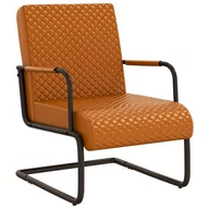 Fotele - vidaXL Lumarko Krzesło wspornikowe, brązowe, obite sztuczną skórą! 325780 - miniaturka - grafika 1